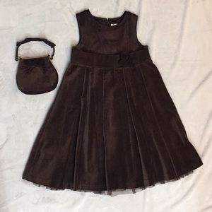 Janie & Jack velvet dress with matching purse